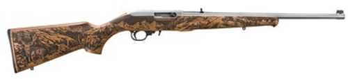 Ruger 10/22 Mule Deer Semi-Automatic Rifle .22 Long Rifle 18.5" Barrel (1)-10Rd Magazine Drilled & Tapped Mule Deer Engraved Walnut Walnut Stock Stainless Steel Finish