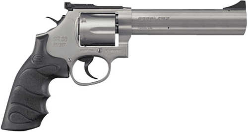 <span style="font-weight:bolder; ">SAR</span> USA <span style="font-weight:bolder; ">SAR</span> SR Double/Single Action Revolver .38 Special/.357 Magnum 6" Barrel 6 Round Capacity Black Finger Groove Grips Stainless Steel Finish