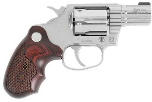 Colt Cobra Double/Single Action Revolver .38 Special +P 2" Barrel 6 Round Capacity Snake Scale Pattern Walnut Grips Stainless Steel Finish