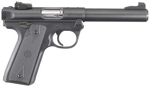 Ruger Mark IV Target Semi-Automatic Pistol .22 Long Rifle 5.5" Bull Barrel (2)-10Rd Magazines Fixed Front/Adjustable Rear Sights Checkered Synthetic Grips Blued Finish