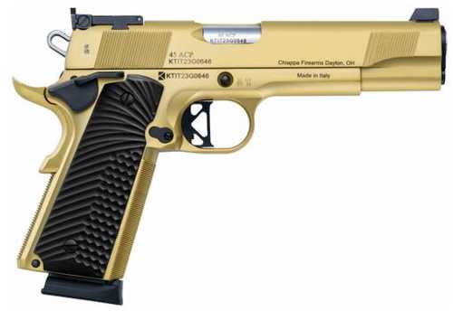 Charles Daly 1911 Empire Grade Semi-Automatic Pistol .45 ACP 5" Barrel (2)-8Rd Magazines Fixed Sights Black G10 Grips Gold Finish