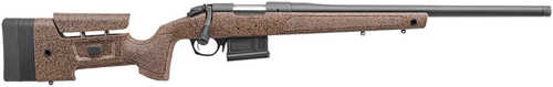 Click to see larger image. Bergara B-14 HMR Bolt Action Rifle 7mm PRC 24" #6 Contour Threaded Barrel (1)-5Rd Magazine Black And Brown Speckled Synthetic Stock Graphite Black Cerakote Finish