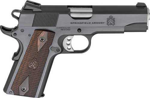 Springfield Armory 1911 Garrison Semi-Automatic Pistol .45 ACP 4.25" Match Grade Barrel (1)-7Rd Magazine 3-Dot Combat Low Profile Sights Thinline Wood Grips Blued Finish