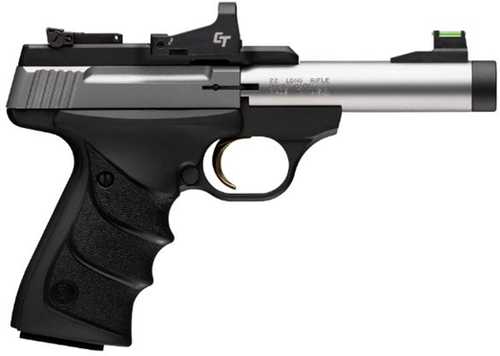 Browning Buck Mark Micro Bull Stainless Semi-Automatic Pistol .22 Long Rifle 4.4" Barrel (1)-10Rd Magazine Adjustable Sights Crimson Trace Red Dot Included Black URX Grips Black And Stainless Finish