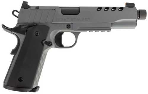 Tisas 1911 Night Stalker Semi-Automatic Pistol .45 ACP 5" Barrel (2)-8Rd Magazines Night Sights Black Synthetic Grips Platinum Grey Cerakote Finish