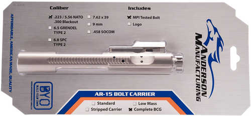 Click to see larger image. Anderson AR-15 Bolt Carrier Group 5.56 Nato/300 Blackout Nickel Boron