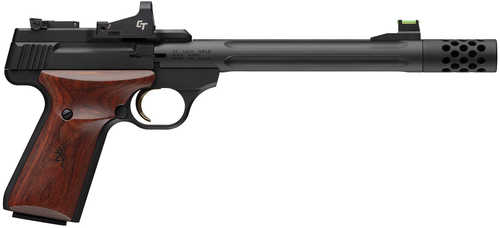 Browning Buckmark Hunter With Optic Semi-Automatic Pistol .22 Long Rifle 7.65" Barrel (1)-10Rd Magazine Crimson Trace Red Dot Included Rosewood Laminate Grips With Gold Buckmark Black Finish