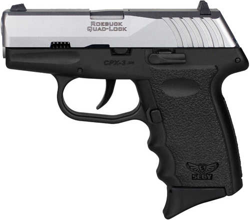 SCCY CPX3-CB Sub-Compact Double Action Semi-Automatic Pistol 380 ACP 3.1" Barrel (2)-10Rd Magazines Stainless Steel Slide Black Polymer Finish
