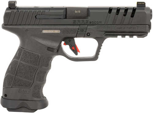 <span style="font-weight:bolder; ">SAR</span> USA SAR9 SOCOM Semi-Automatic Pistol 9mm Luger 5.2" Steel Threaded Barrel (1)-17Rd & (1)-21Rd Magazines Optic Ready/Ported/Serrated Slide Black Polymer Finish