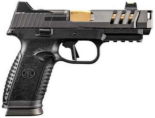 FN America FN 509 CC Edge XL Semi-Automatic Pistol 9mm Luger 4.2" Gold-Colored PVD Barrel (3)-10Rd Magazines Fixed Sights Black Polymer Grips Graphite PVD Finish