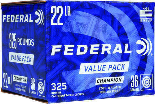 Federal 325 Value Pack 22 LR 36 Gr Copper Plated Hollow Point (CPHP) 325 Round Box
