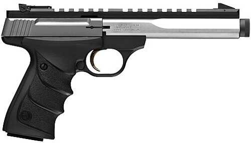 Browning Buck Mark Contour Stainless Semi-Automatic Pistol 22 Long Rifle 5.9" Stainless Steel Barrel (2)-10Rd Magazines Synthetic Grips Black Finish