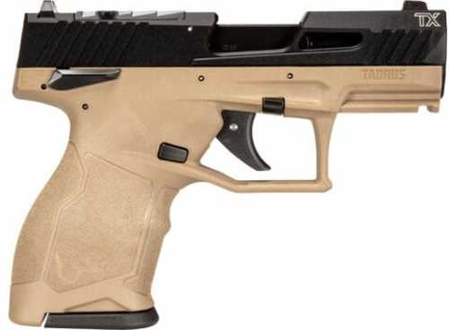 Taurus TX-22 Compact Semi-Automatic Pistol 22 Long Rifle 3.5" Barrel (2)-10Rd Magazines Adjustable Sights Optics Ready Black Slide Flat Dark Earth Polymer Finish