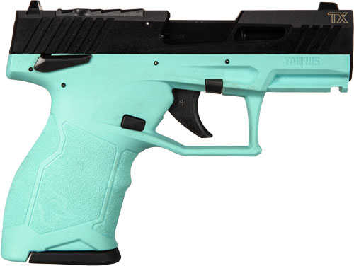 Taurus TX-22 Compact Semi-Automatic Pistol 22 Long Rifle 3.5" Barrel (2)-10Rd Magazines Adjustable Sights Optics Ready Black Slide Cyan Blue Polymer Finish
