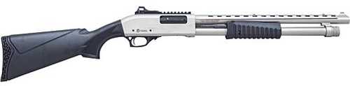 Citadel Mariner Pump Action Shotgun 12 Gauge 3" Chamber 18.5" Barrel 4 Round Capacity Blade Front Sight Black Synthetic Stock Nickel Finish