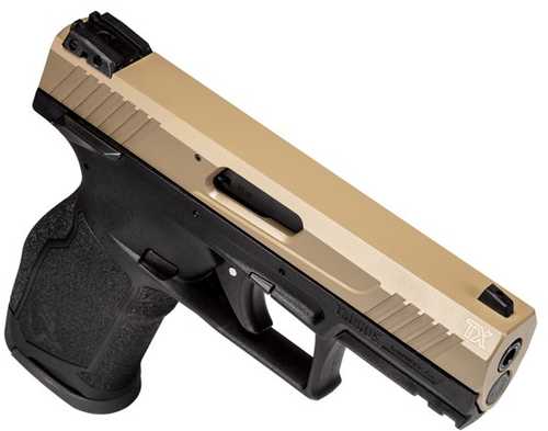 Taurus TX22 Striker Fired Semi-Automatic Pistol 22 Long Rifle 4.1" Threaded Barrel (2)-16Rd Magazines Adjustable Sights Flat Dark Earth Cerakote Slide Black Polymer Finish