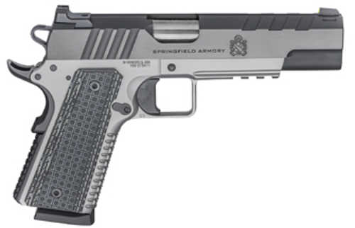 Springfield Emissary 1911 Semi-Automatic Pistol 45 ACP 5" Barrel (2)-8Rd Magazines Thin-Line G10 Grips Blued Carbon Steel Slide Silver Finish