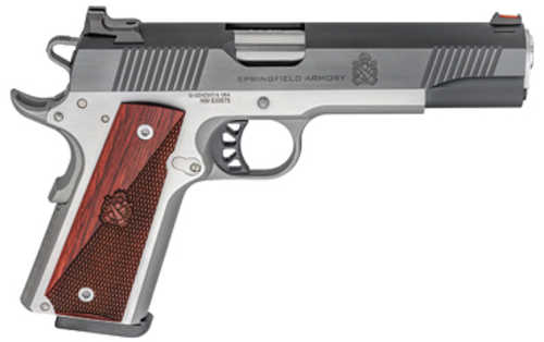 <span style="font-weight:bolder; ">Springfield</span> Ronin 1911 Semi-Automatic Pistol 9mm Luger 5" Match Grade Barrel (1)-9Rd Magazine Wood Grips Blued Slide Stainless Steel Finish