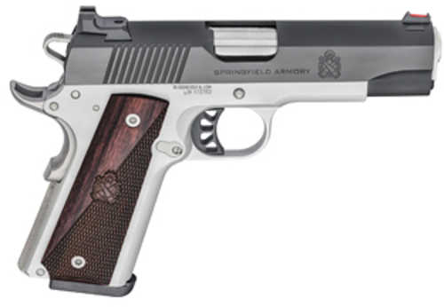 Springfield Ronin 1911 Semi-Automatic Pistol 45 ACP 4.25" Match Grade Barrel (1)-8Rd Magazine Wood Grips Blued Slide Silver Finish