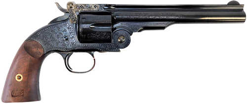 Top Break Schofield 45 Colt (LC) 6rd 7" Blued Engraved Steel Walnut Grip-img-0