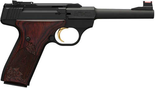 Browning Buck Mark Challenge Semi-Automatic Pistol 22 Long Rifle 5.5" Polished Flats Barrel (1)-10Rd Magazine Engraved Rosewood Grips Matte Black Finish