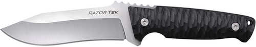 Cold Steel CSFX5RZR Razor Tek EDC 5" Fixed Clip Point Plain Satin 4116 Krupp SS Blade, 4.63" Black Textured