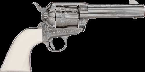 Taylor Outlaw Legacy 45 Colt Nickel Engraved 4.75" Barrel Ivory Grips