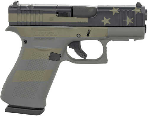 Glock G43X MOS Sub-Compact Pistol 9mm Luger 10 Round, 3.41" Barrel Black GMB Barrel Operator Flag Cerakote