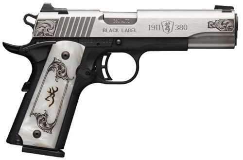 Browning 1911-380 Black Label Pistol 380 ACP 4.25" Barrel 8Rd Black And Silver Finish