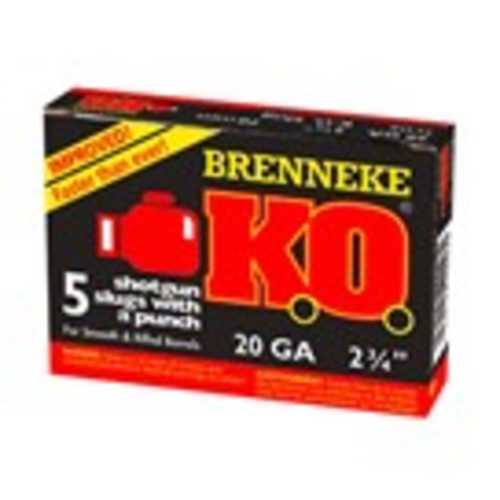 20 Gauge 5 Rounds Ammunition Brenneke KO 3/4" oz Slug #Slug