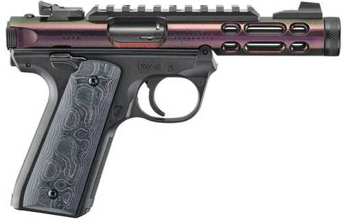 <span style="font-weight:bolder; ">Ruger</span> Mark IV 22/45 Lite Pistol 22 Long Rifle 4.4" Barrel 10Rd Purple/Green/Black Finish