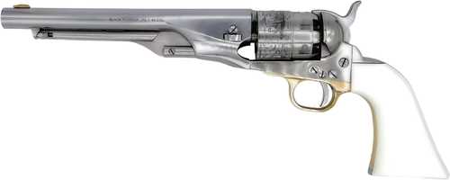 Taylor/Pietta 1860 Army With Ivory Grip White Finish .44 Caliber 8" Barrel Black Powder Revolver