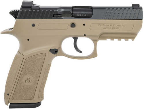 Israel Weapon Industries Jericho 941 Enhanced Semi-Auto Pistol 9mm Luger 3.8" Barrel (2)-16Rd Magazines Adjustable Sights Black Slide Flat Dark Earth Polymer Finish