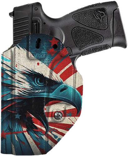 Taurus G3C Compact 9mm 3.26" — 10+1, matte stainless barrel, matte black serrated slide, black polymer frame w/rail, textured grip; includes Mission Fist tactical holster (US flag)