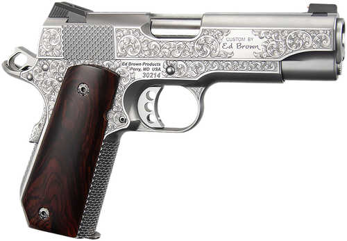Ed Brown KCSSSIG Kobra Carry Signature Edition 45 ACP 7+1 4.25" Stainless Recessed Crown Barrel, Engraved Serrated Stainless Steel Slide