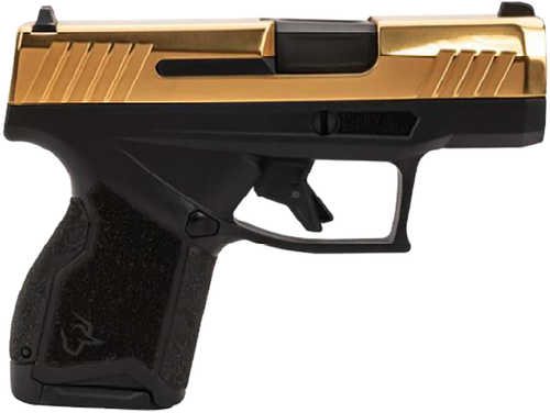 Taurus GX4 Micro-Compact Frame Pistol 9mm Luger 10+1 3.06" Satin Black DLC Stainless Steel Barrel, Gold PVD Serrated Alloy Steel Slide, Matte Black Stainless Steel Frame, Textured Grip