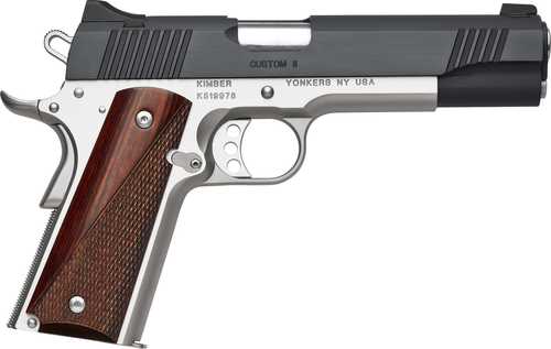 Kimber Custom II Pistol 45 ACP 5" Barrel 7Rd Black Slide Silver Finish