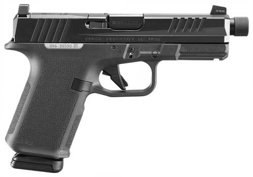 Ruger RXM 9mm Luger 15+1 4.50" Black FNC Nitride Threaded Barrel & Optic Ready/Serrated Slide, Black Polymer Frame w/Accessory Rail, Textured Grip, RMSc/RMR/DeltaPoint Pro Footprint