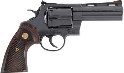 Colt Anaconda Large 44 Mag 6 Shot 4.25" Blued Vent Rib Barrel, Cylinder, Steel Frame, Hogue Finger Grooved Grip, Exposed Hammer