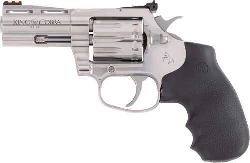 Colt King Cobra 22 LR 10 Shot 3" Stainless Vent Rib Barrel, Stainless Cylinder & Frame, Black Rubber Grip