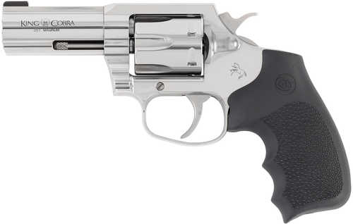 Colt King Cobra 357 Mag 6 Shot 3" Stainless Steel Barrel, Cylinder & Frame, Black Hogue Overmolded Grip, Exposed Hammer