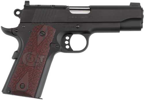 Colt Commander Combat 45 ACP 8+1 4.25" Stainless Barrel, Matte Black Carbon Steel Optic Ready/Serrated Slide, Matte Black Anodized Steel Frame w/Beavertail, Black Cherry G10 Grip, Ambidextrous