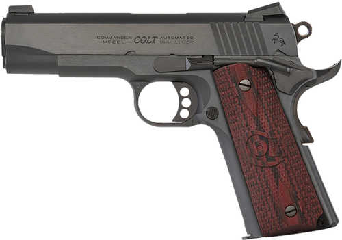 Colt Commander Combat 38 Super 9+1 4.25" Stainless Steel Barrel, Blued Serrated Carbon Steel Slide, Blued Steel Frame, Black Cherry G10 Grip