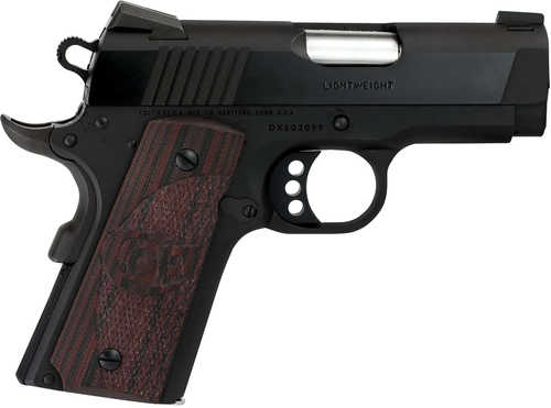 Colt Defender Compact Frame 9mm Luger 8+1 3" Black Steel Barrel, Blued Serrated Steel Slide, Matte Black Cerakote Aluminum Frame w/Beavertail, Black Cherry Tactical G10 Grip, Ambidextrous
