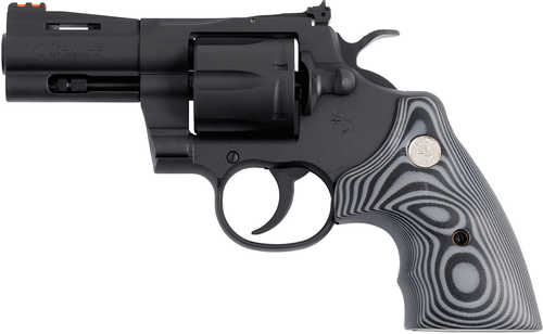 Colt Python 357 Mag/38 Special 6 Shot 3" Matte Blued Vent Rib Carbon Steel Barrel, Cylinder & Frame, Black/Gray G10 Grip, Exposed Hammer