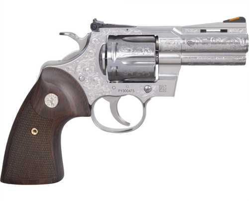 Colt Python 357 Mag 6 Shot 3" Stainless Steel Barrel, Cylinder& Frame, Walnut Grip w/Medallion