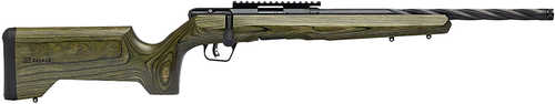Savage Arms B Series Full Size 22 LR 10+1 18" Matte Black Spiral Fluted Threaded Barrel, Matte Black Carbon Steel Receiver w/Picatinny Rail, OD Green Fixed Laminate Stock, Right Hand