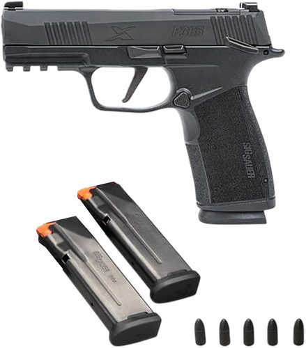 Sig Sauer P365 XMacro Kit 9mm Luger 10+1 3.70" Black Carbon Steel Barrel, Black Nitron Stainless Steel Optic Ready/Serrated Slide, Black Stainless Steel Frame w/Picatinny Rail, Black Polymer Grip, 3 Magazines