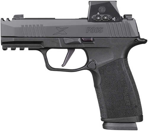 Sig Sauer P365 XMacro w/Optic Compact 9mm Luger 17+1 3.10" Black Nitron Stainless Steel Serrated w/Optic Slide, Black Stainless Steel Frame w/Beavertail & Picatinny Rail, XMacro Polymer Grip, Sig ROMEO-X Compact Red Dot