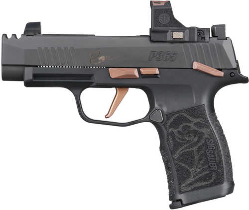 Sig Sauer P365 XL Rose Kit Micro Compact 9mm Luger 12+1 3.70" Nitron Stainless Steel Serrated w/Optic Slide, Black w/Rose Gold Accents Stainless Steel Frame w/Accessory Rail, Black LXG Laser Engraved Grip, Sig ROMEO-RS Compact Red Dot